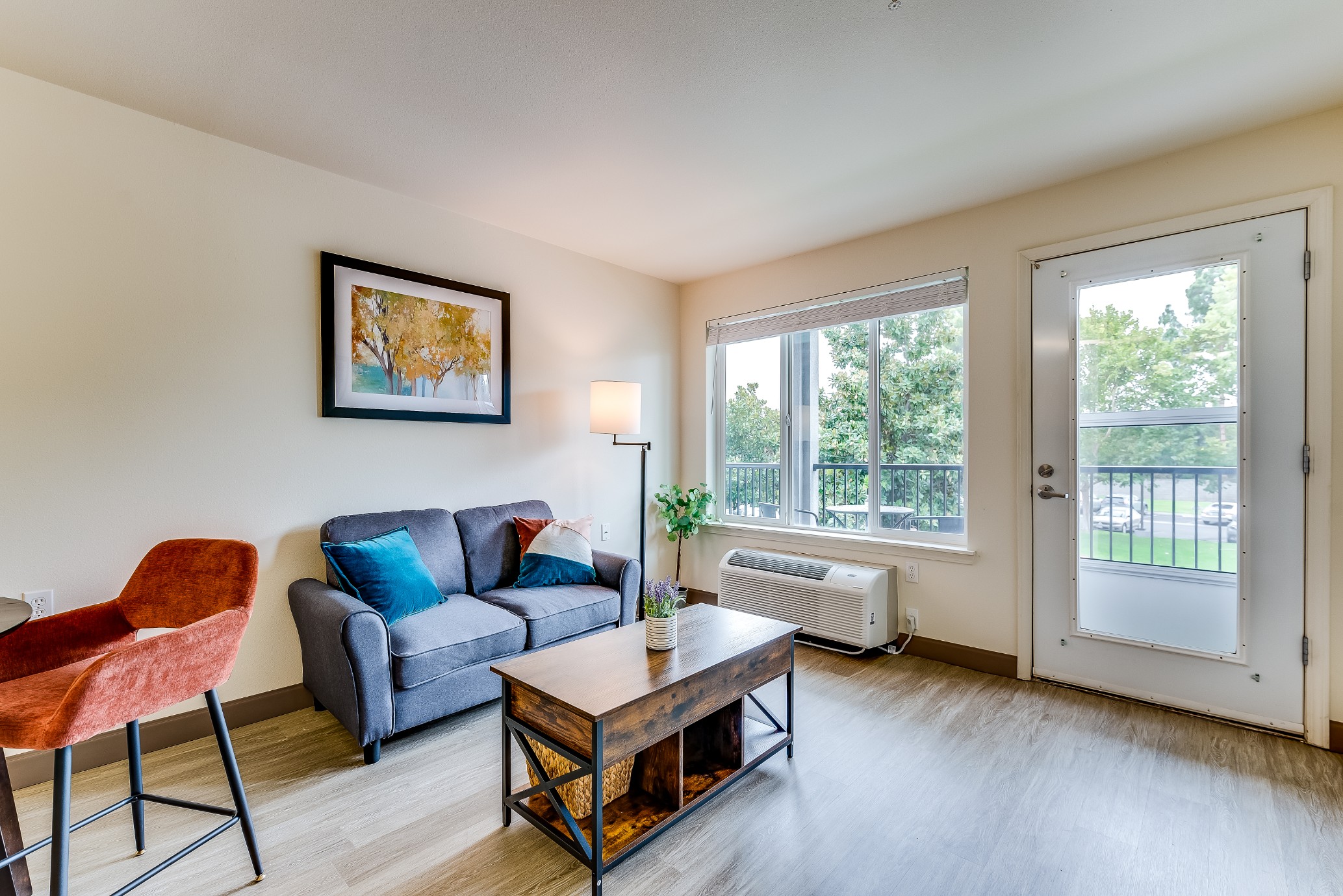 One bedroom apartment living room